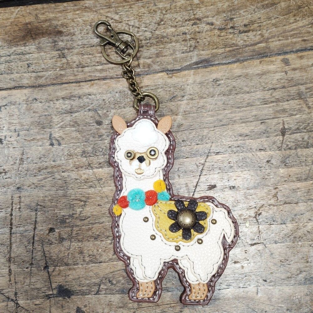 Chala Llama Keychain Bag Charm Purse Tag Fob Embroidered